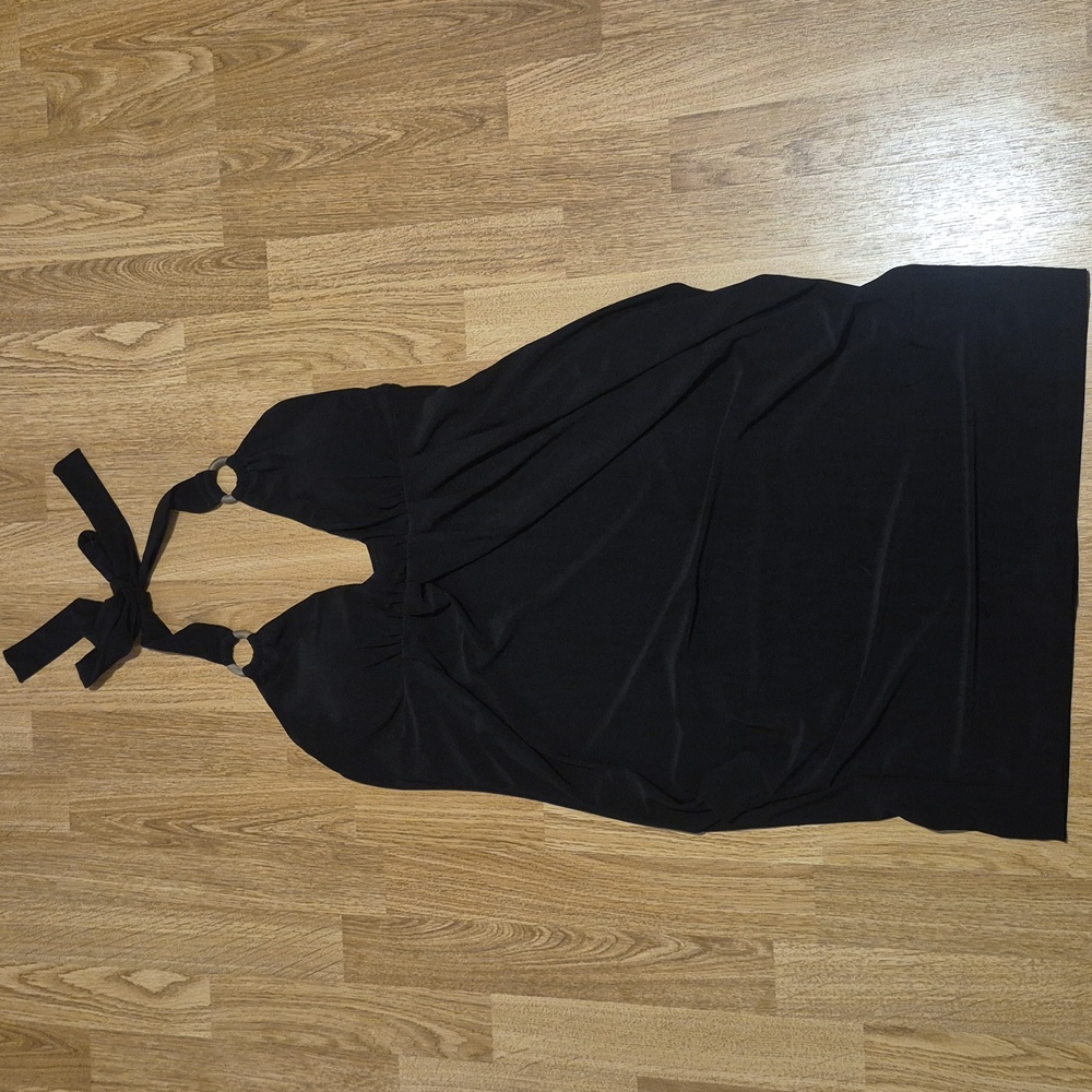 Elegant Black Halter Dress